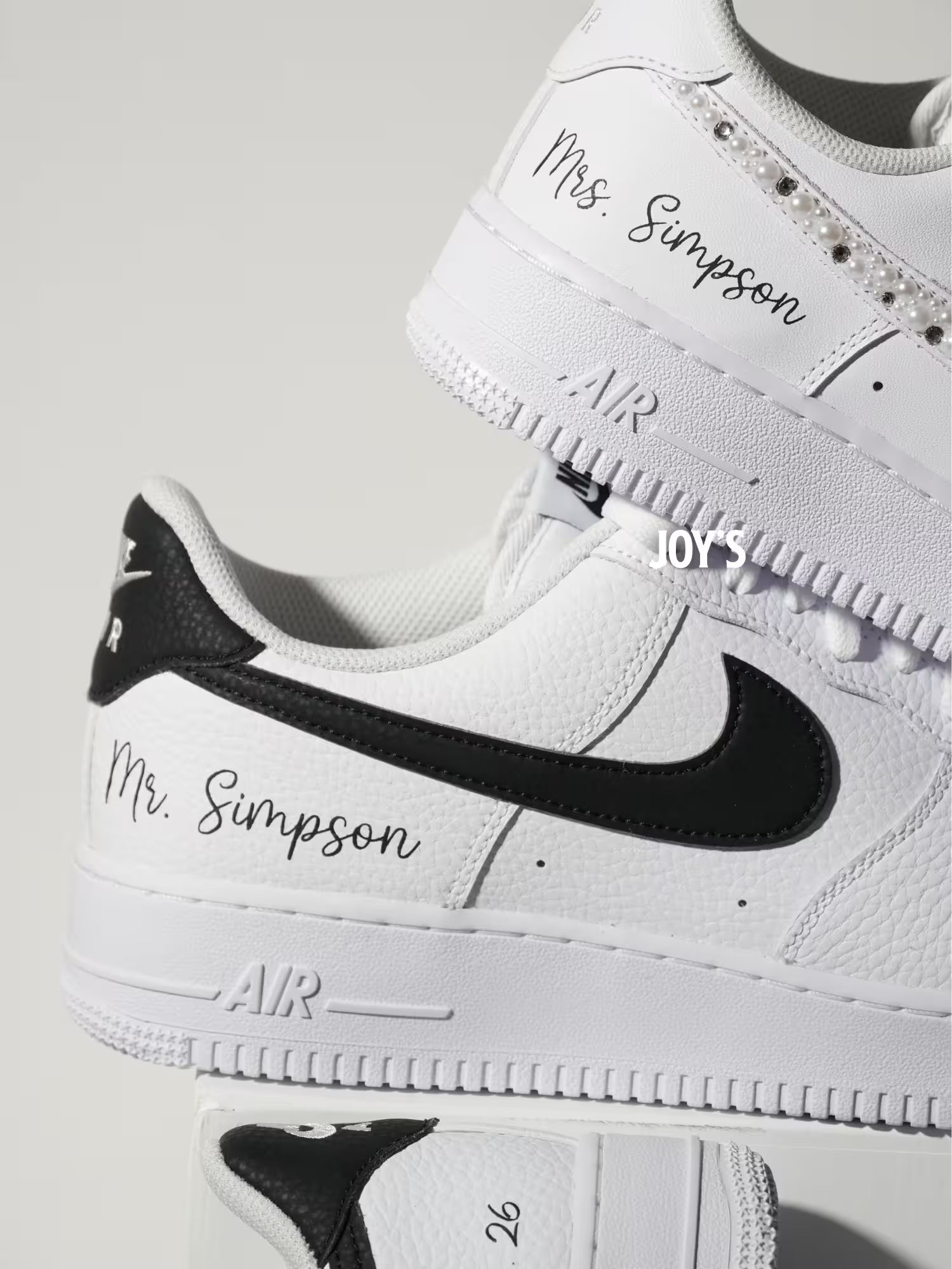 Wedding Match Custom AF1 Groom & Bride Set