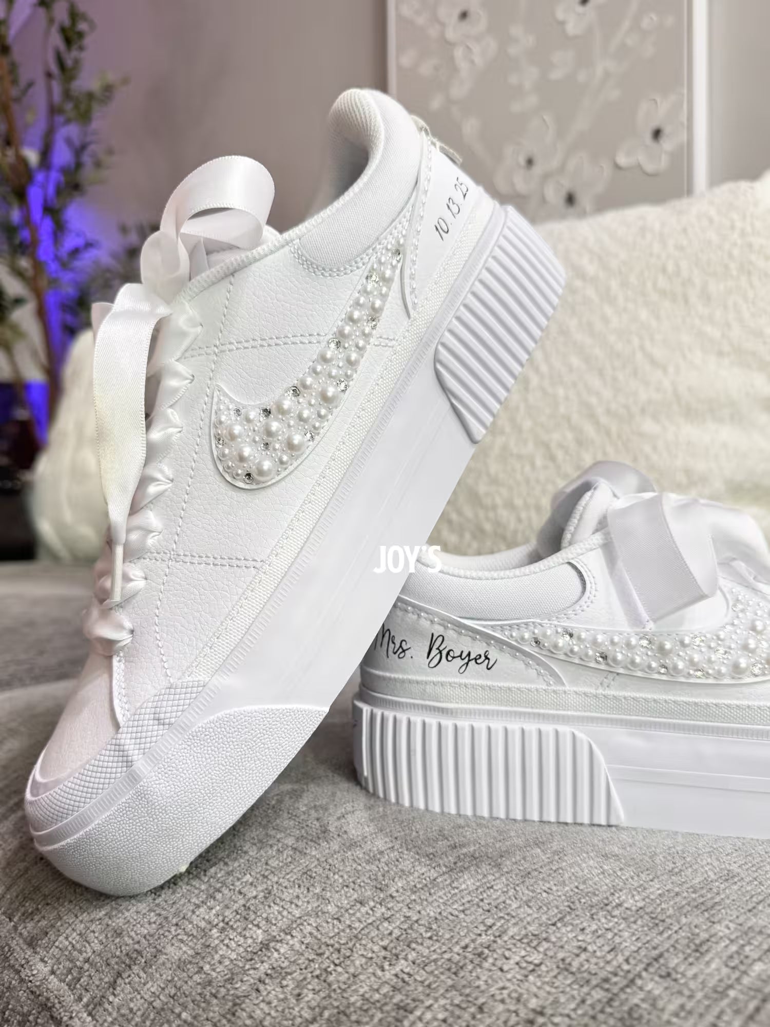 Wedding Sneakers: Custom Court Legacy Lift (Platform)