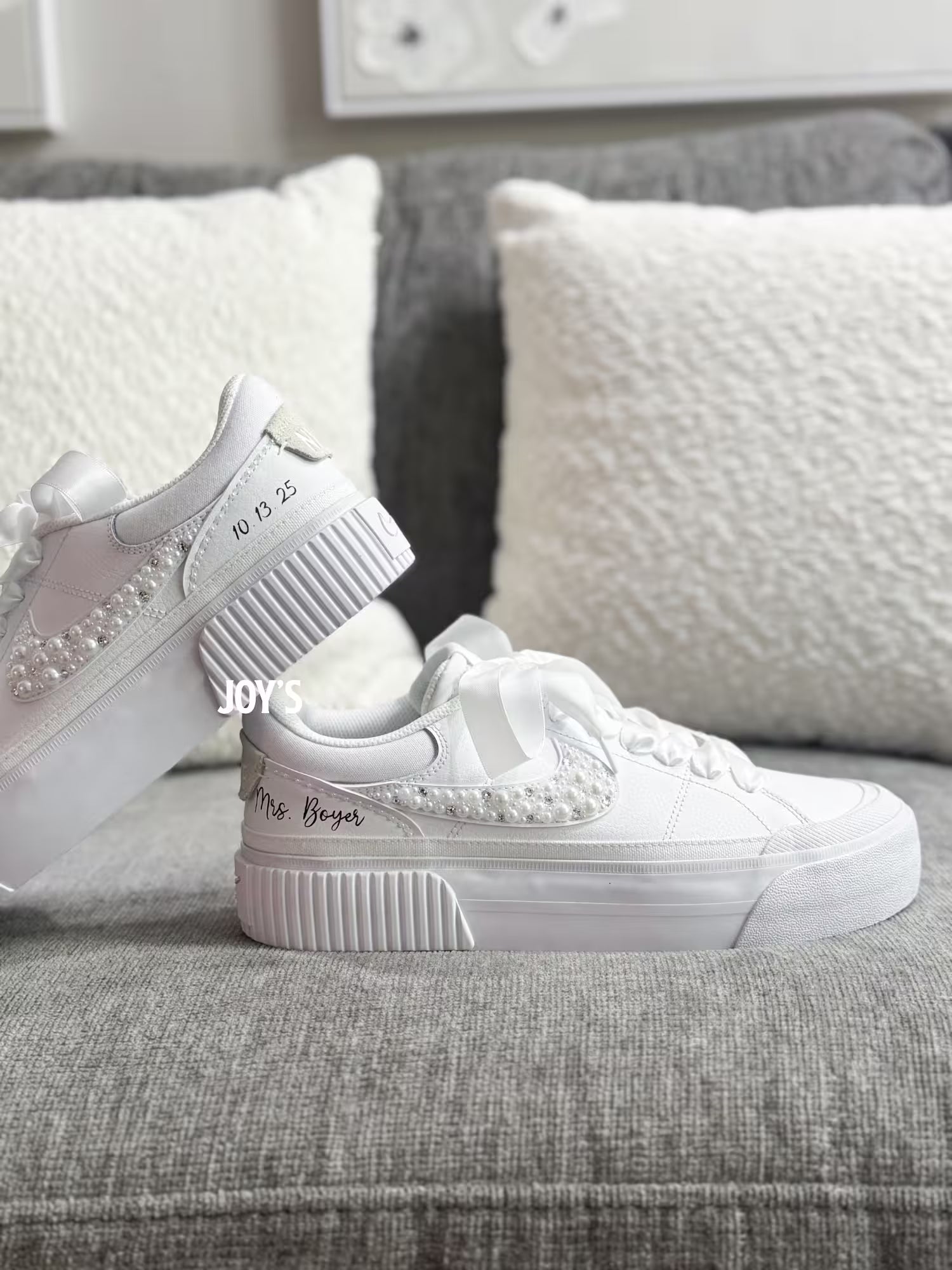 Wedding Sneakers: Custom Court Legacy Lift (Platform)