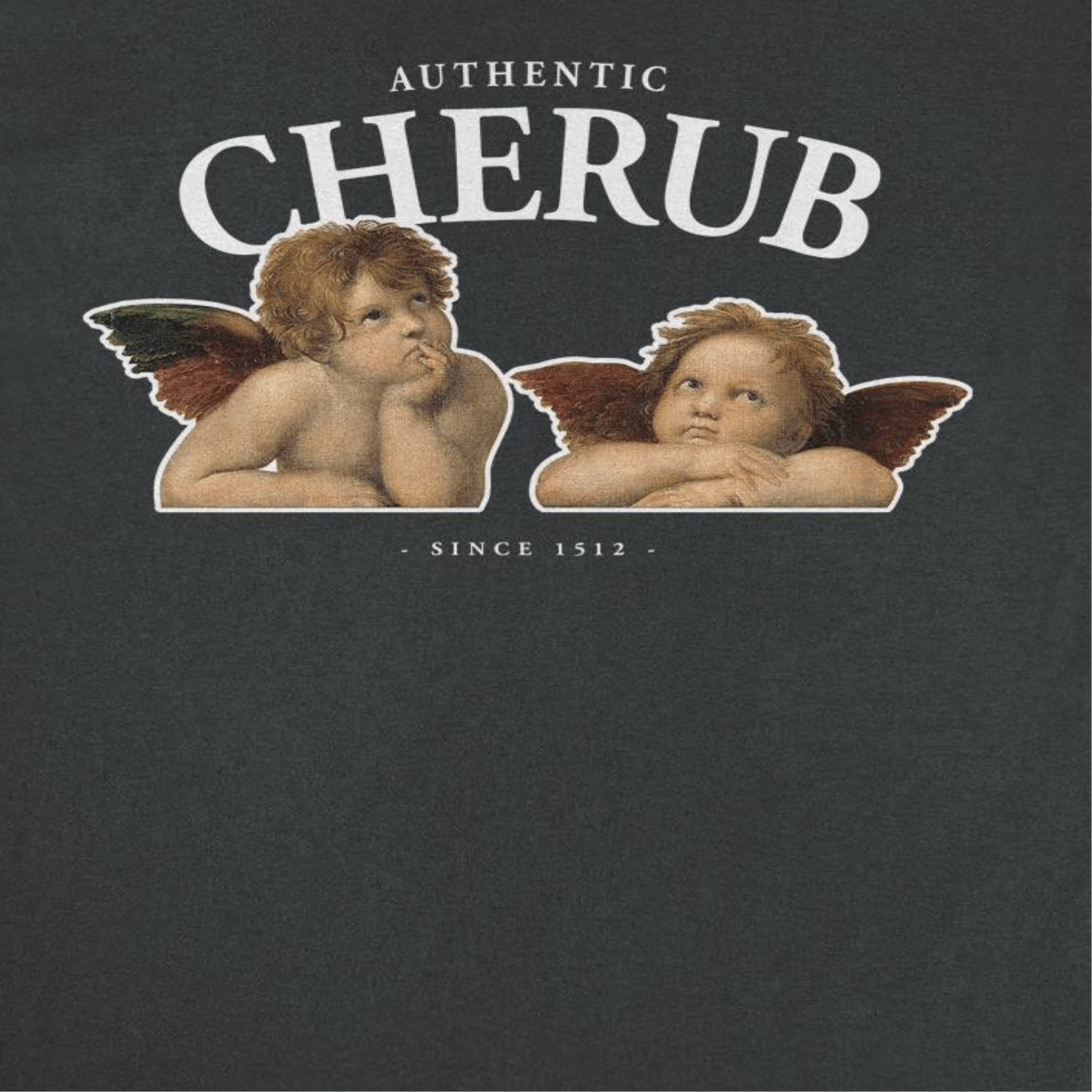 Classic Paintings Authentic Cherub Raphael Black T-Shirt - Licensed Art T-Shirts JOY'S Custom Sneakers