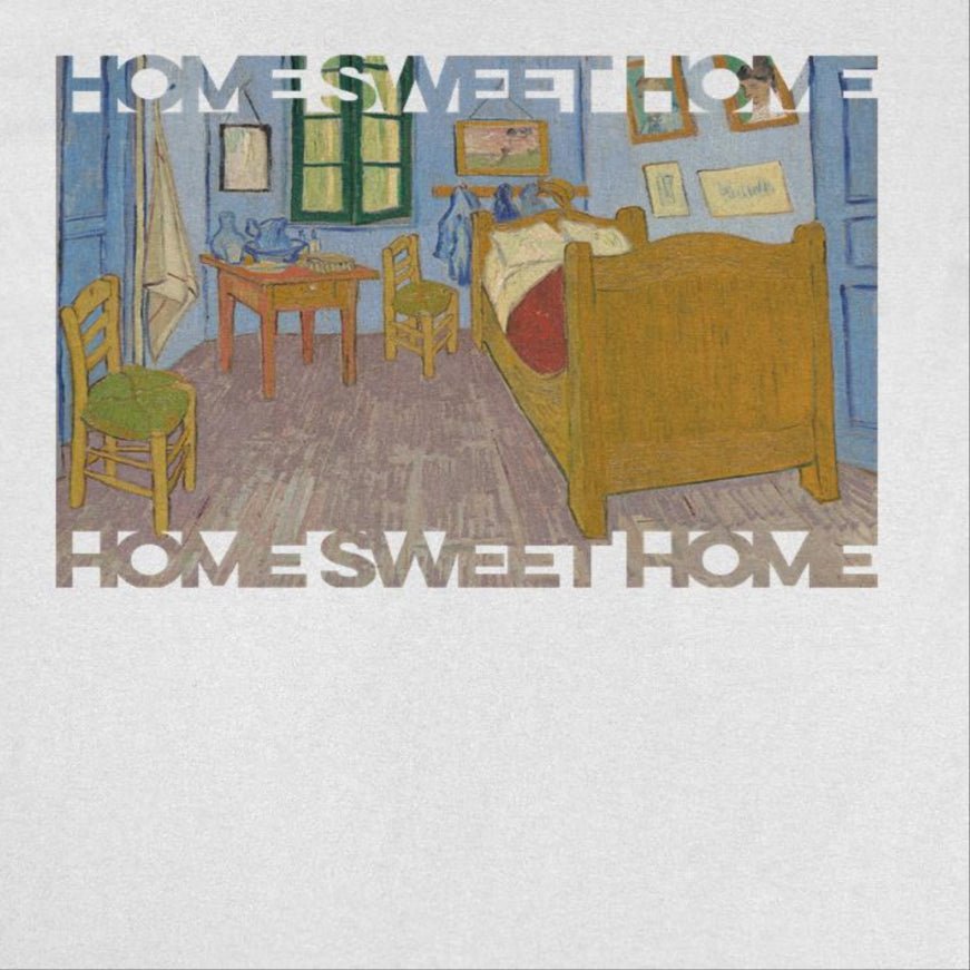Classic Paintings Home Sweet Home Van Gogh White T-Shirt - Licensed Art T-Shirts JOY'S Custom Sneakers