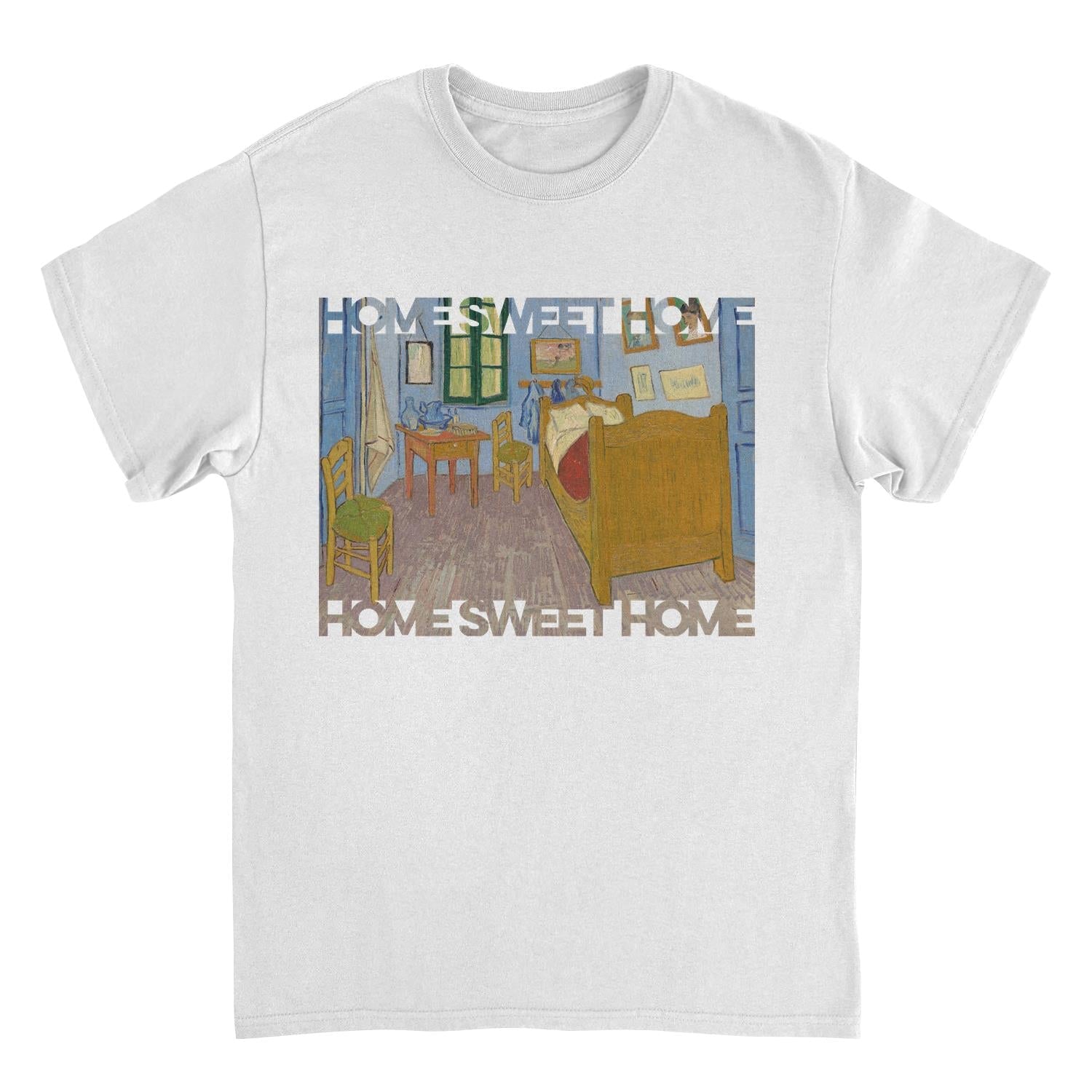 Classic Paintings Home Sweet Home Van Gogh White T-Shirt - Licensed Art T-Shirts JOY'S Custom Sneakers