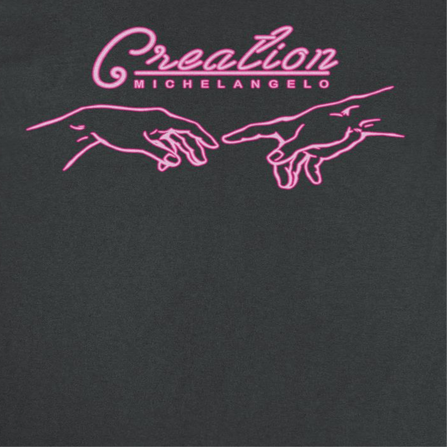 Classic Paintings Neon Creation Michelangelo Black T-Shirt - Licensed Art T-Shirts JOY'S Custom Sneakers