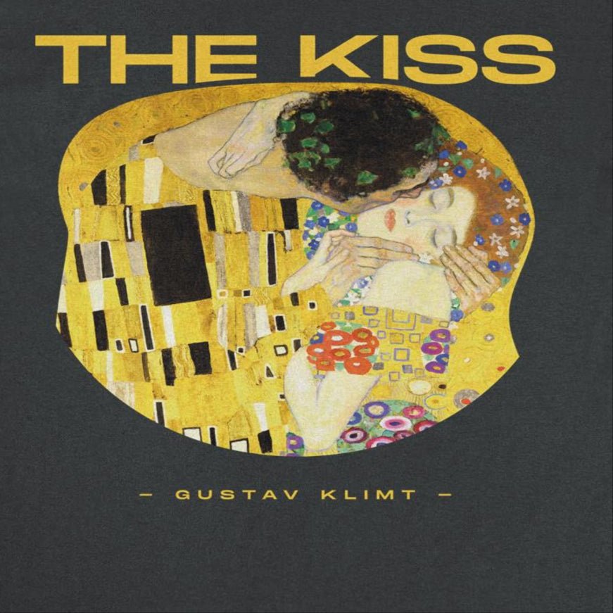 Classic Paintings the Kiss Klimt Black T-Shirt - Licensed Art T-Shirts JOY'S Custom Sneakers