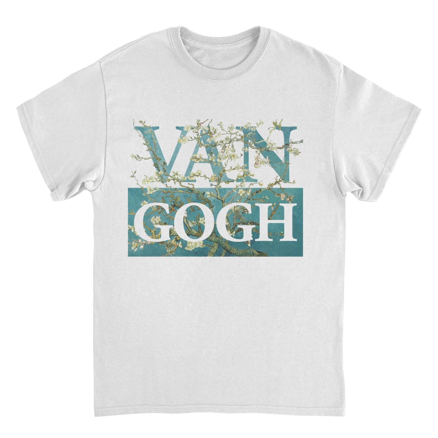 Classic Paintings Van Gogh Blossoms White T-Shirt - Licensed Art T-Shirts JOY'S Custom Sneakers
