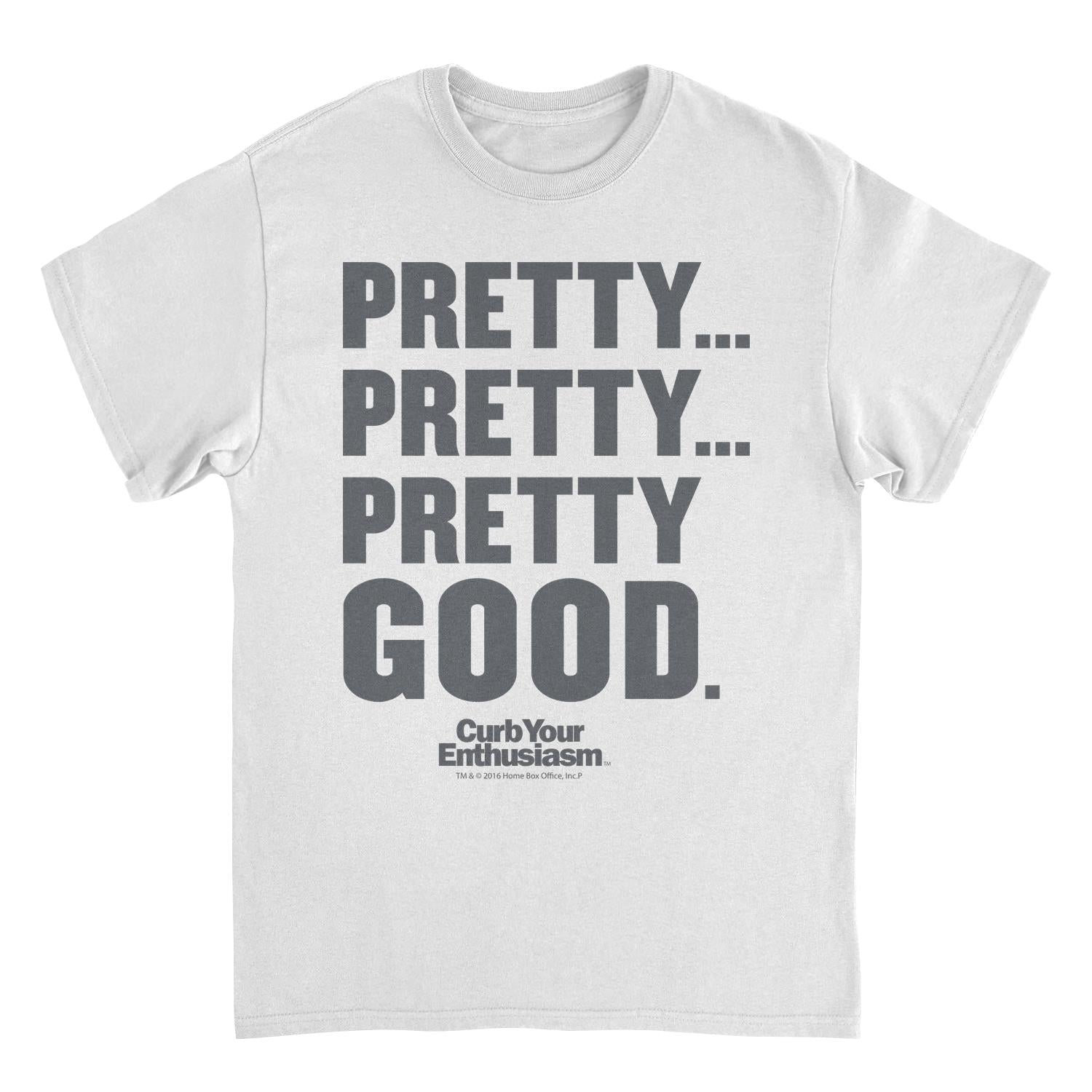 Curb Your Enthusiasm Pretty Pretty Pretty Good Gray Print Dark Heather T-Shirt - TV T-Shirts JOY'S Custom Sneakers