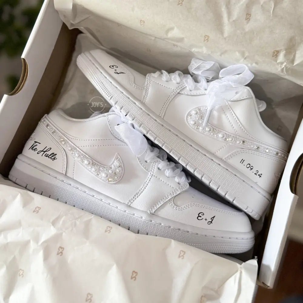 Wedding Rhinestones Sneakers Custom Air Jordan 1.