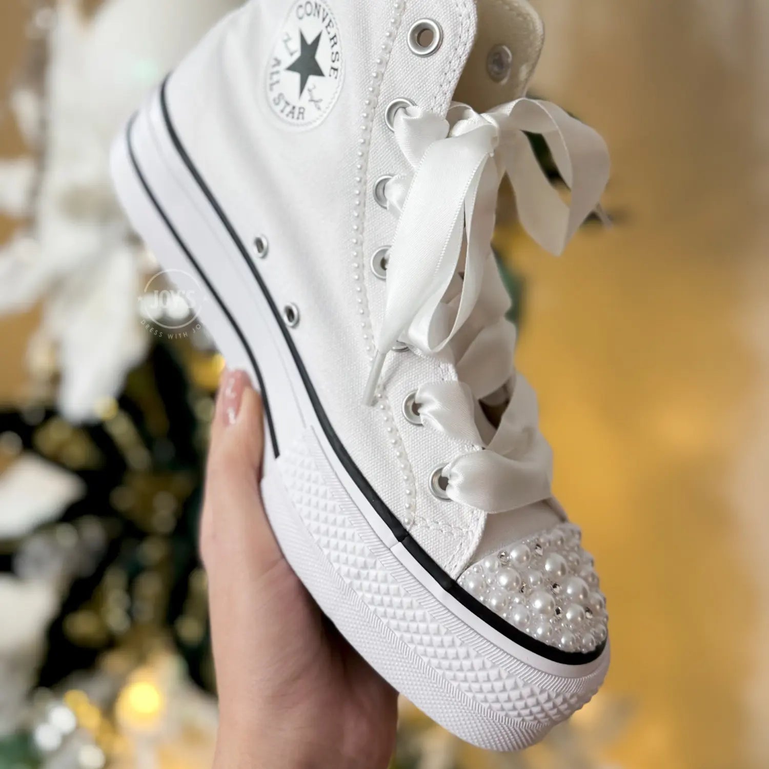 Wedding Sneakers Bling Custom Converse.