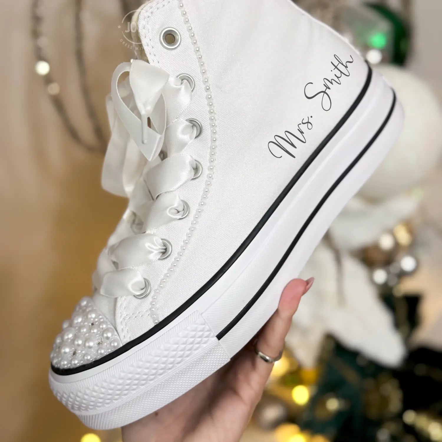 Wedding Sneakers Bling Custom Converse.