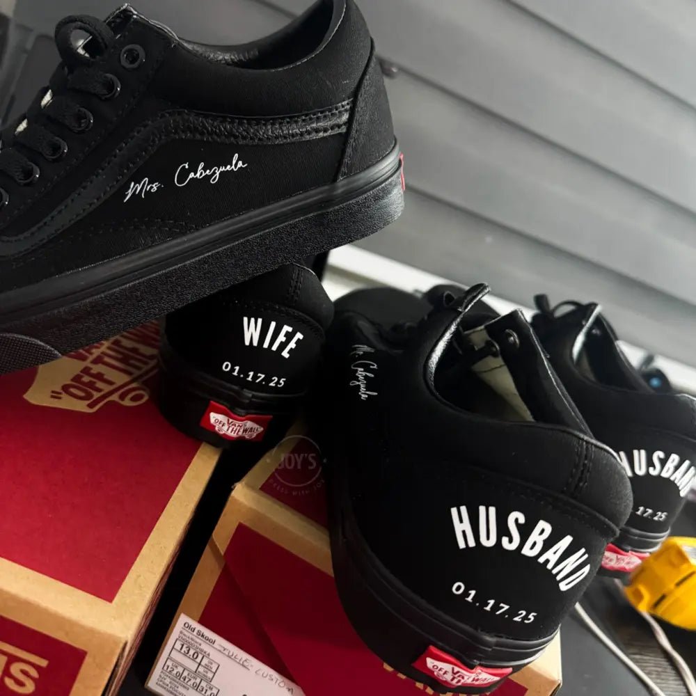 Wedding Sneakers Custom Vans Canvas.