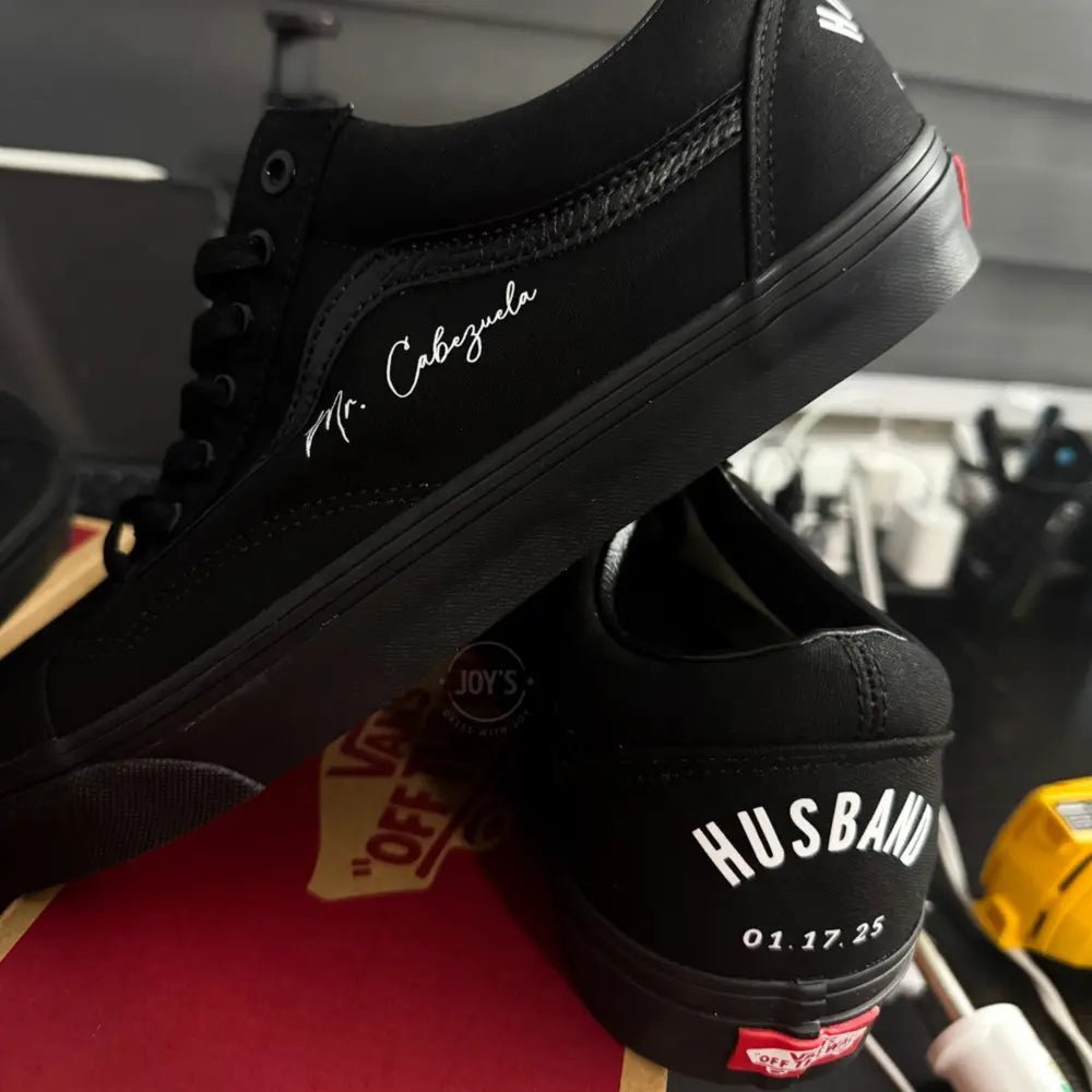 Wedding Sneakers Custom Vans Canvas.