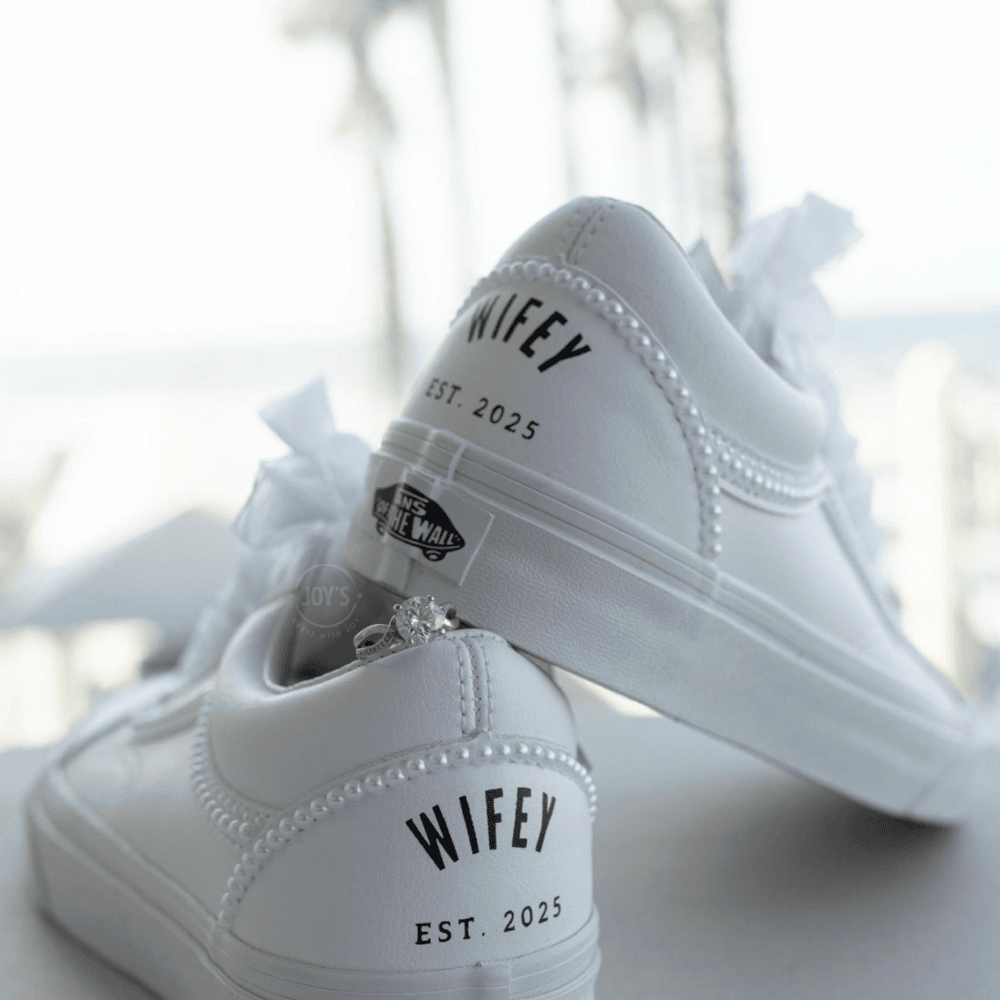 Vans 2025 Promo Code For Custom Vans Wedding Sneakers – White