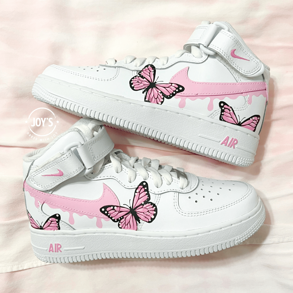 Pink Drip Butterflies Custom Air Force 1.