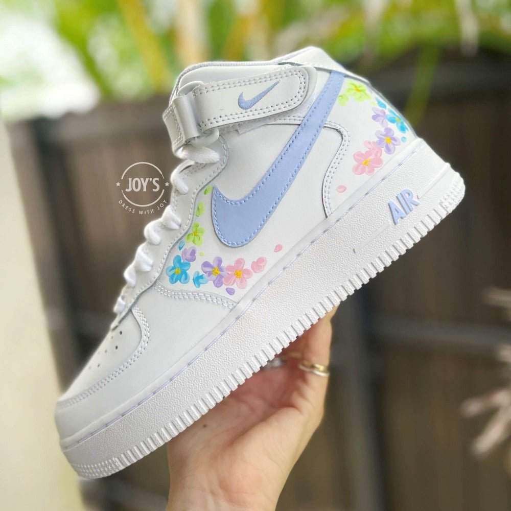 Blue Flowers Custom Air Force 1 Sneakers – JOY'S