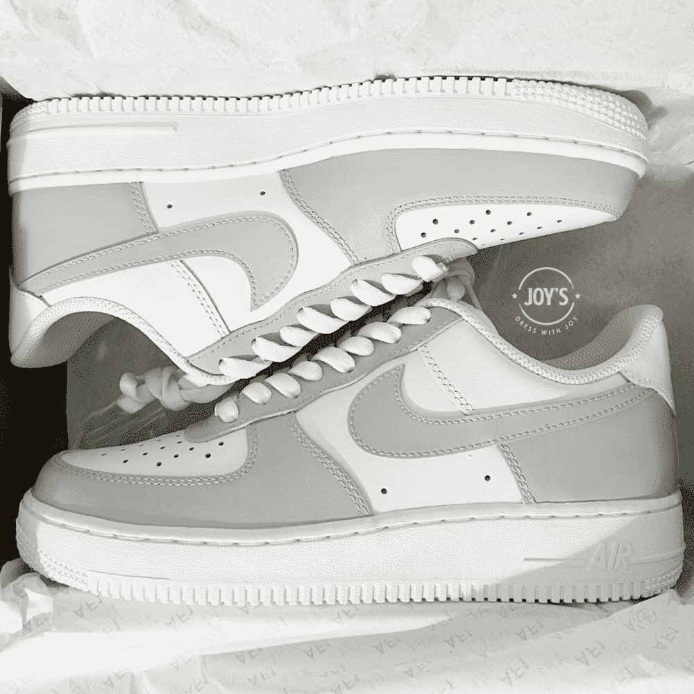 Gray Custom Air Force 1 Low/Mid/High Sneakers - Sneakers Joy's