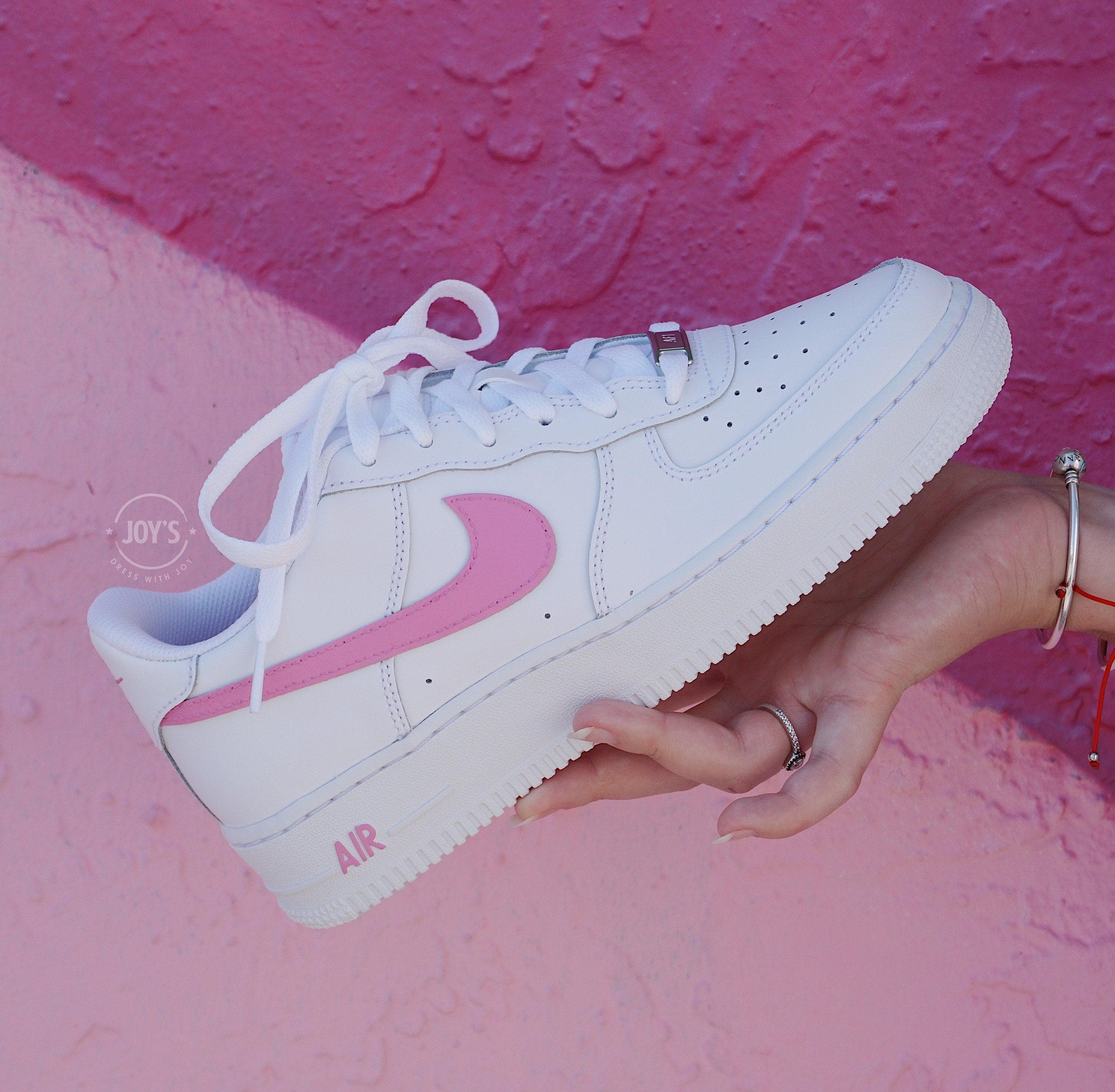 Hot Pink Custom Air Force 1 Sneakers - Sneakers Joy's