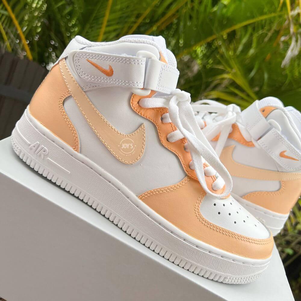 Orange Ice Cream Custom Air Force 1 Low/Mid/High Sneakers - Sneakers Joy's
