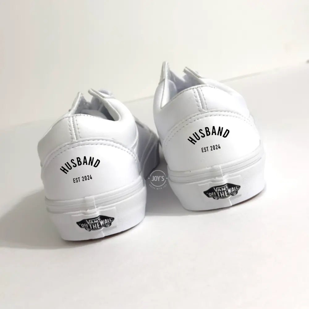 Wedding Sneakers White Pearls Custom Vans.