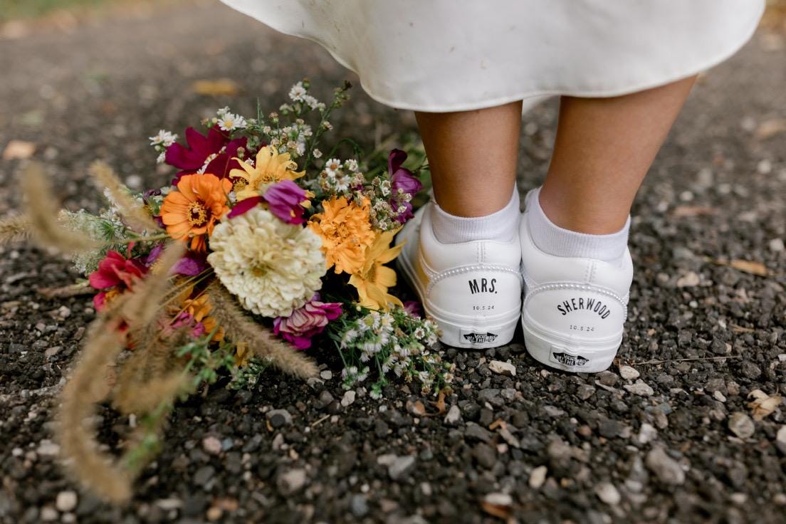 Step into Love: Custom Sneakers for Your Wedding Day Bliss - JOY'S Custom Sneakers