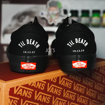 Wedding Sneakers for Groom Custom Canvas Vans