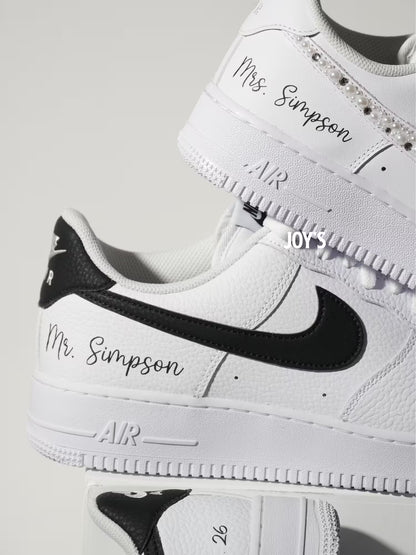 Wedding Match Custom AF1 Groom & Bride Set