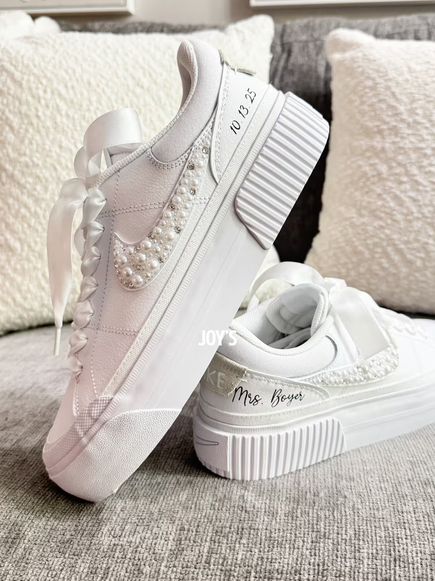Wedding Sneakers: Custom Court Legacy Lift (Platform)