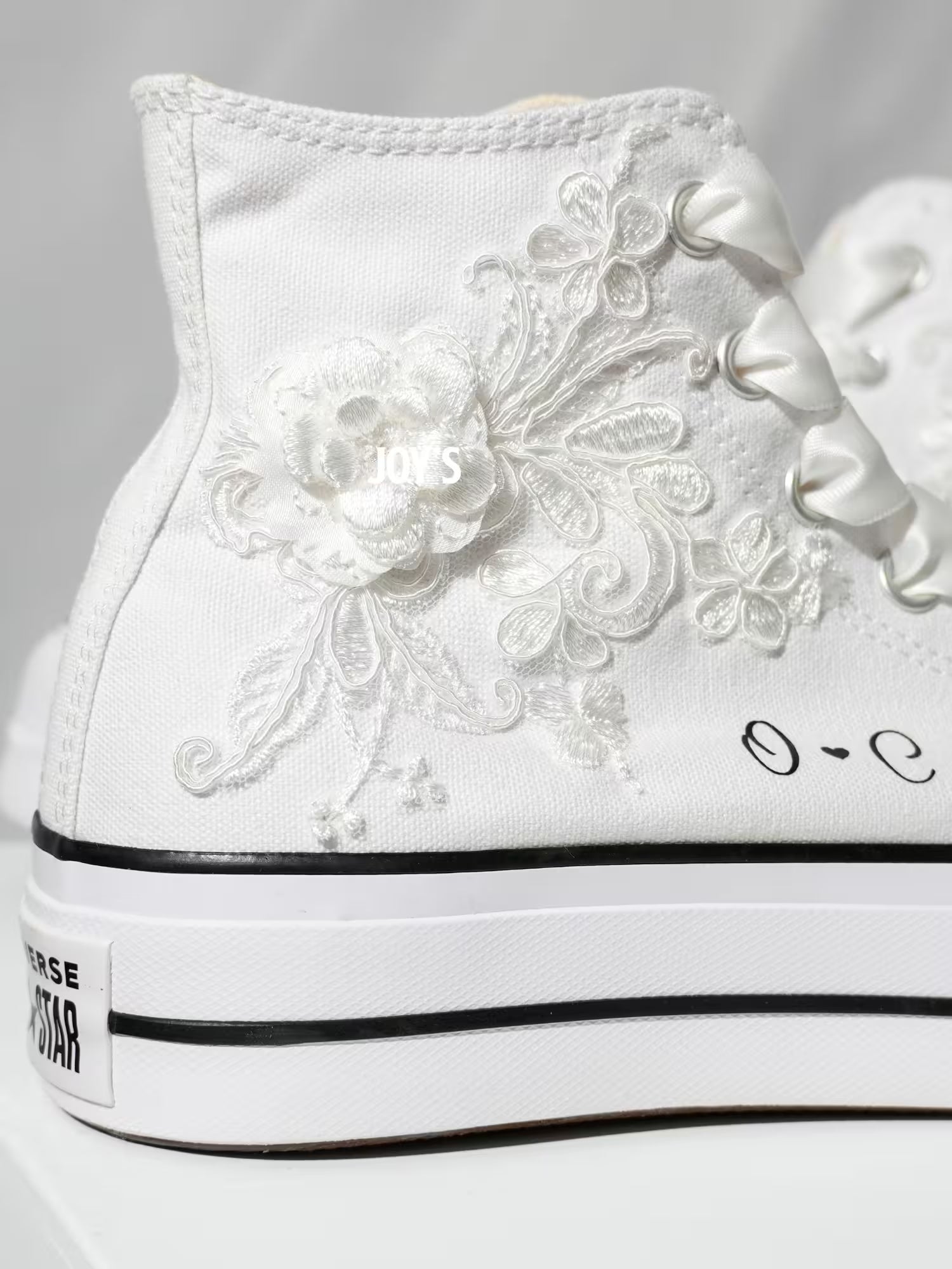 Wedding Sneakers Embroidered Custom Converse Platform II