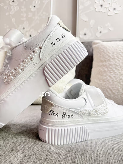 Wedding Sneakers: Custom Court Legacy Lift (Platform)