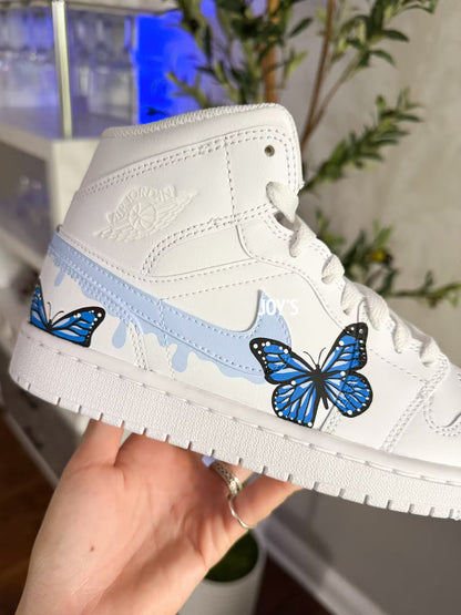 Blue Drip Butterfly Custom Air Jordan 1