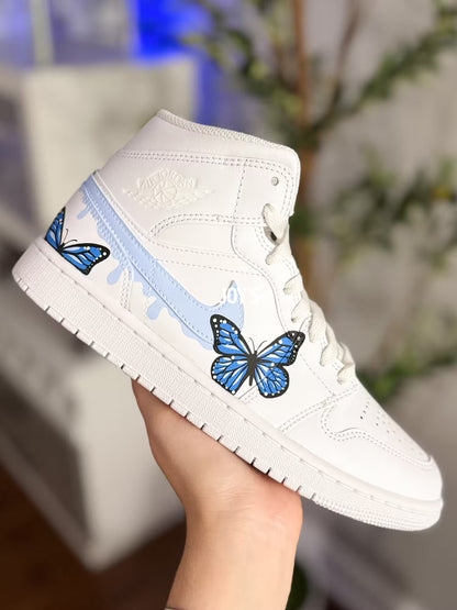 Blue Drip Butterfly Custom Air Jordan 1