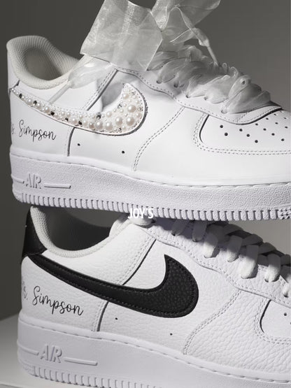 Wedding Match Custom AF1 Groom & Bride Set