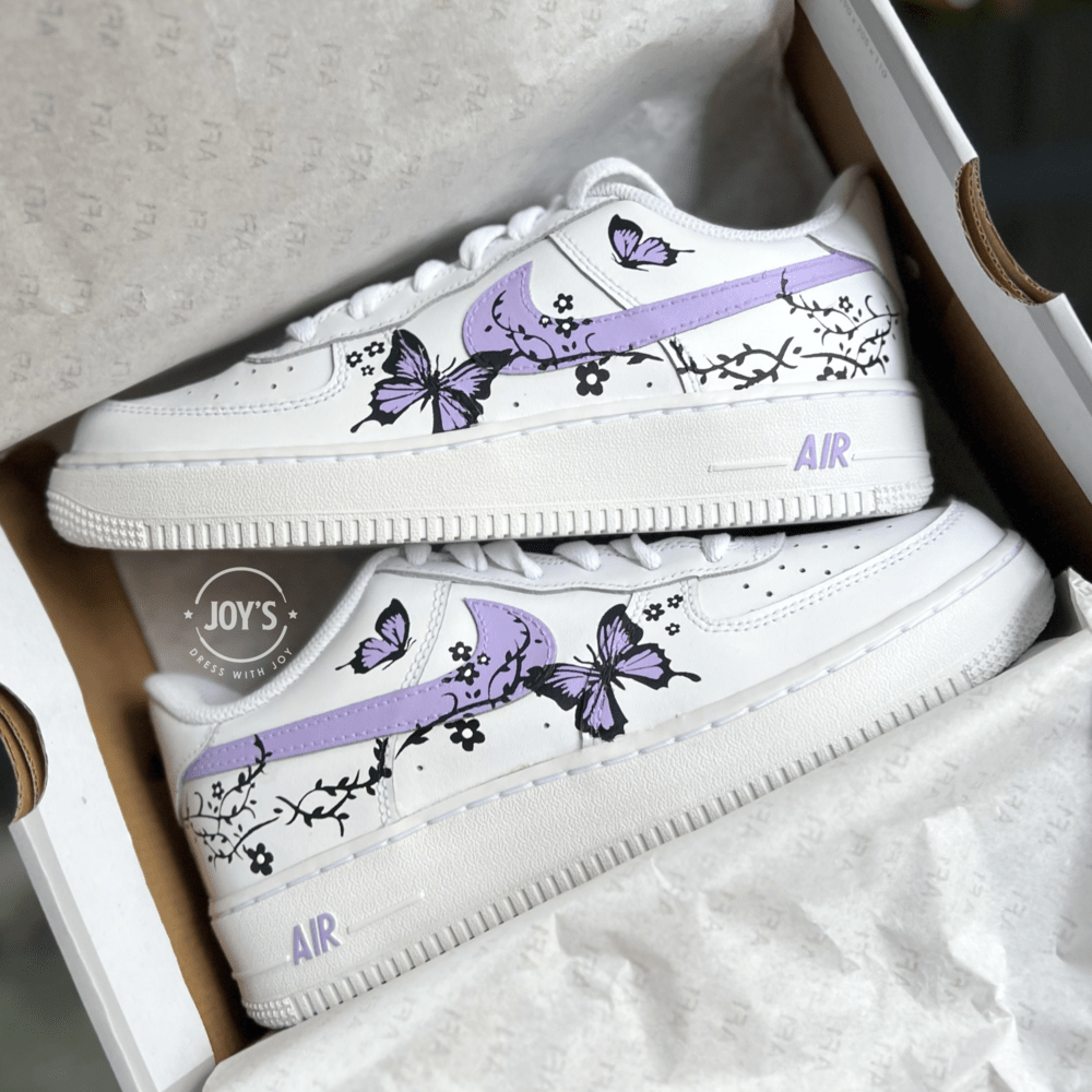 Air force 1 white with butterflies discount
