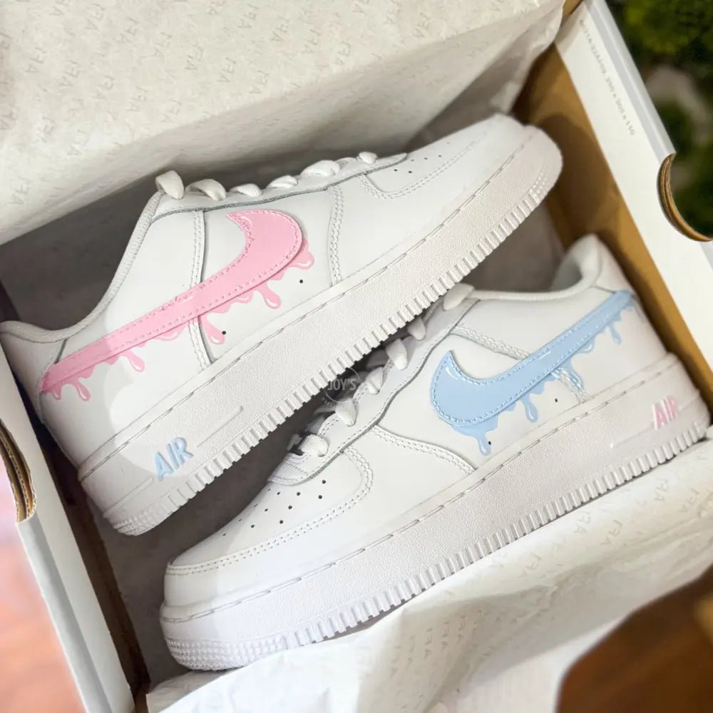 Gender Reveal Baby Blue and Pink Custom Air Force 1 - Sneakers JOY'S Custom Sneakers