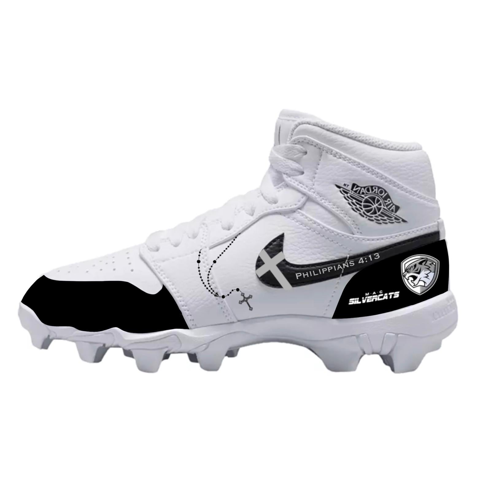 Noah - Custom Jordan 1 Mid Football Cleats - JOY'S Custom Sneakers