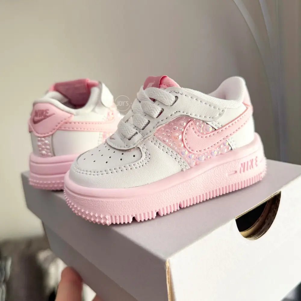 Pink Pearls Custom Air Force 1 Sneakers - Sneakers JOY'S Custom Sneakers