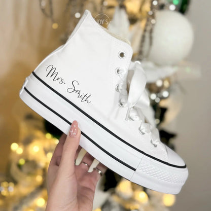 Wedding Sneakers Embroidered Custom Converse - Sneakers JOY'S Custom Sneakers