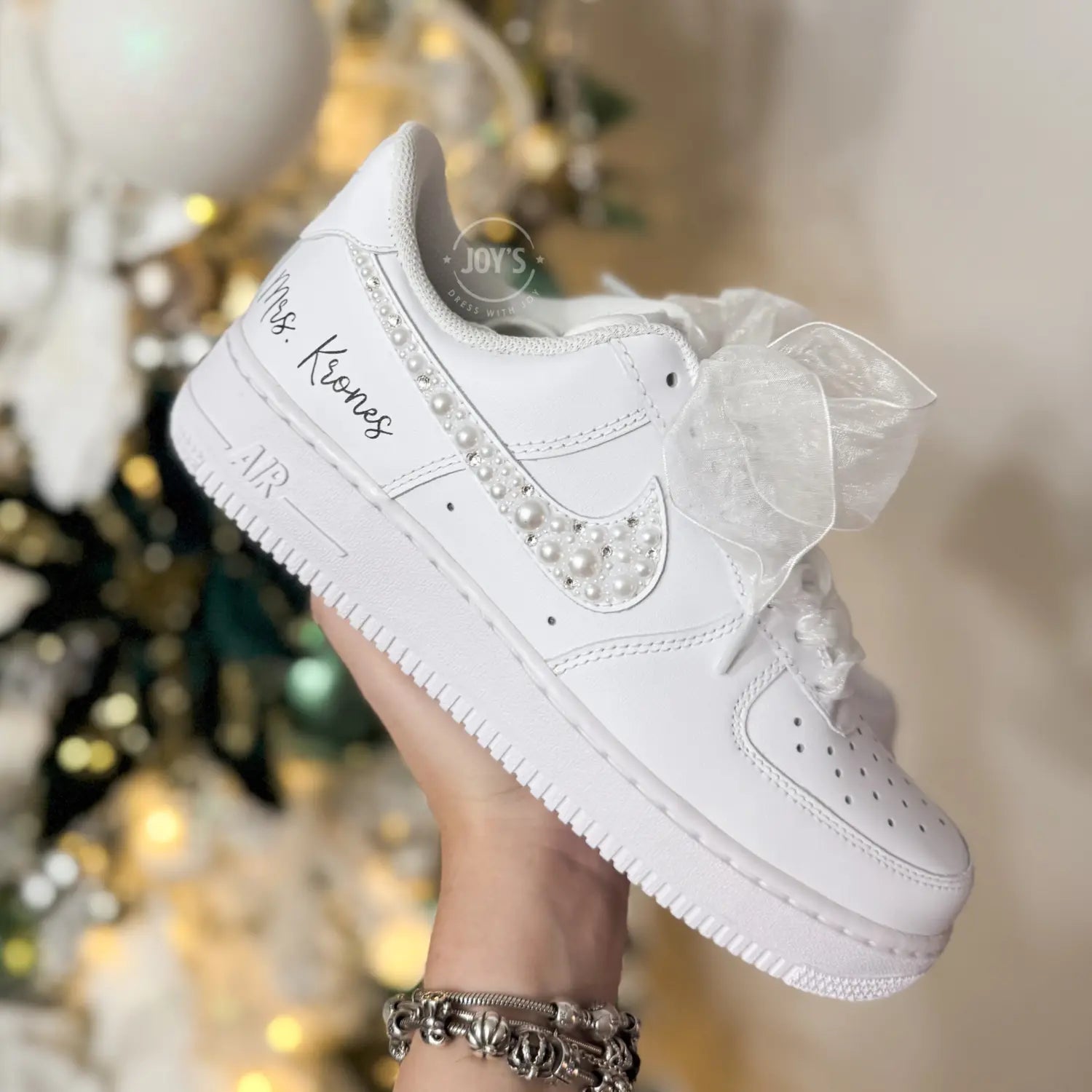 Wedding Sneakers Rhinestones Custom Air Force 1 - Sneakers JOY'S Custom Sneakers