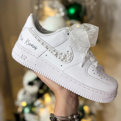 Wedding Sneakers Rhinestones Custom Air Force 1 - Sneakers JOY'S Custom Sneakers