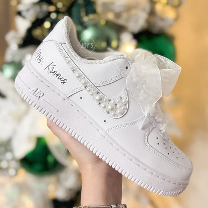 Wedding Sneakers Rhinestones Custom Air Force 1 - Sneakers JOY'S Custom Sneakers