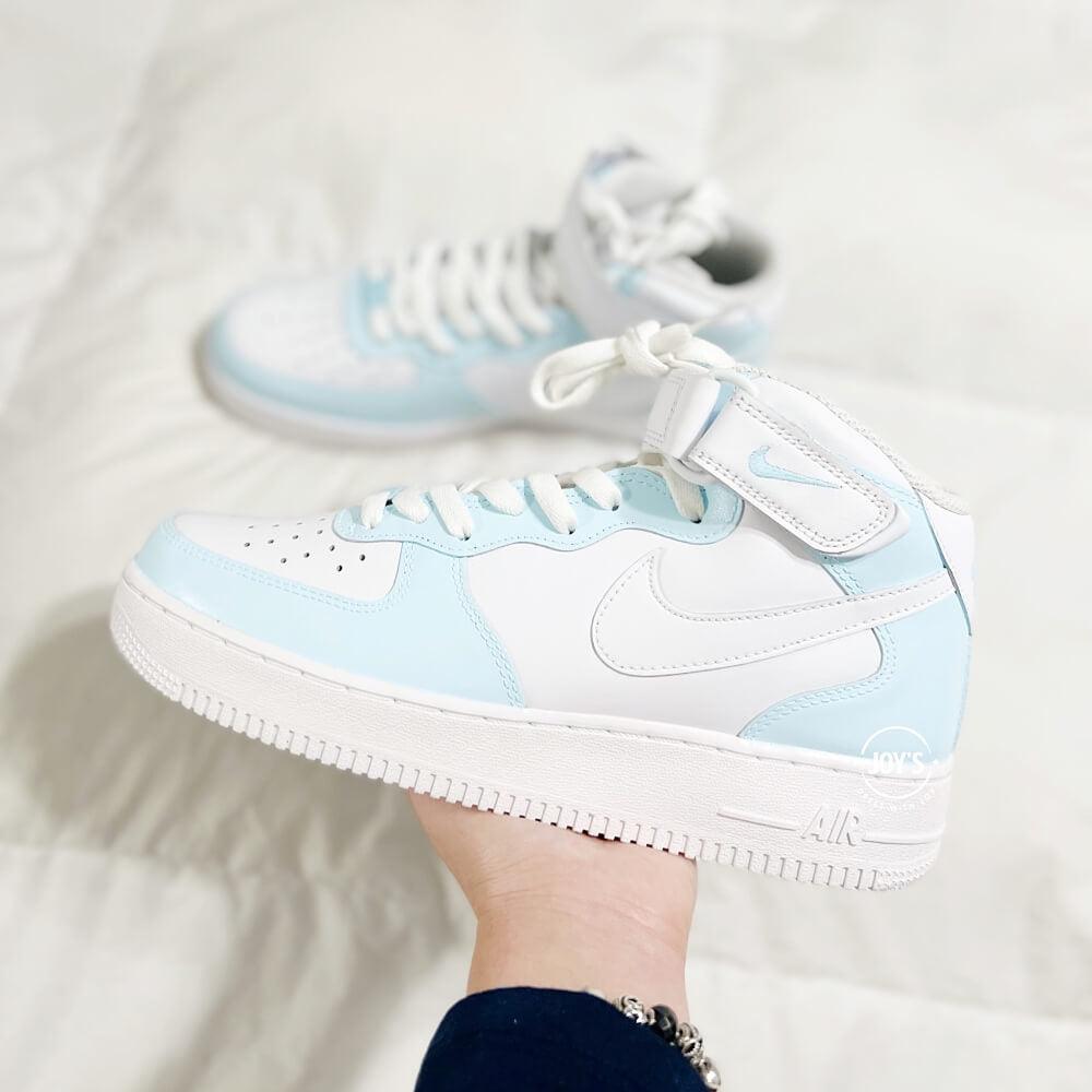 Air force 1 light blue swoosh online