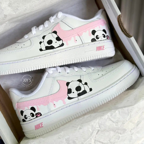 Baby Panda Pink Drip Custom Air Force 1 Baby, Toddler, Little Kids - Sneakers JOY'S | Custom Air Force 1 Sneakers