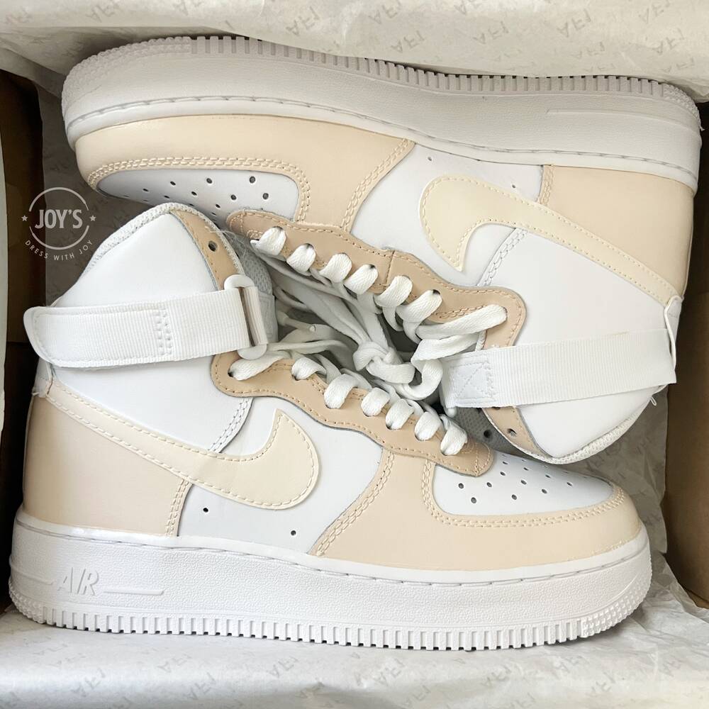 Beige Custom Air Force 1 Low/Mid/High Sneakers - Sneakers Joy's