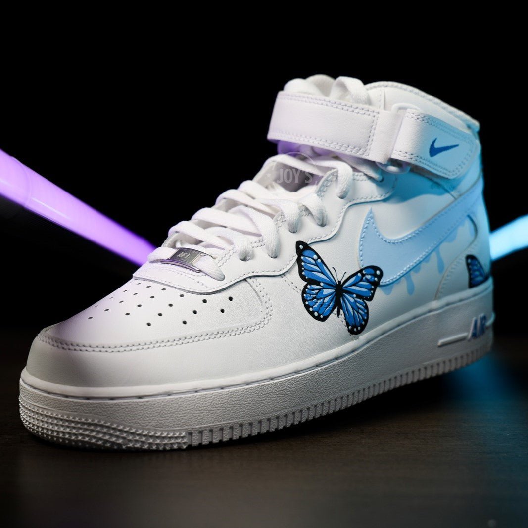 Blue Drip with Butterflies Custom Air Force 1 - Sneakers JOY'S | Custom Air Force 1 Sneakers