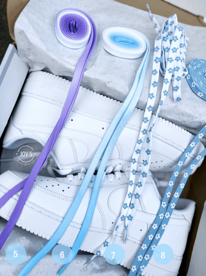 Blue Flat Shoelaces for Air Force 1 Sneakers and Canvas Shoes - Shoelaces JOY'S | Custom Air Force 1 Sneakers