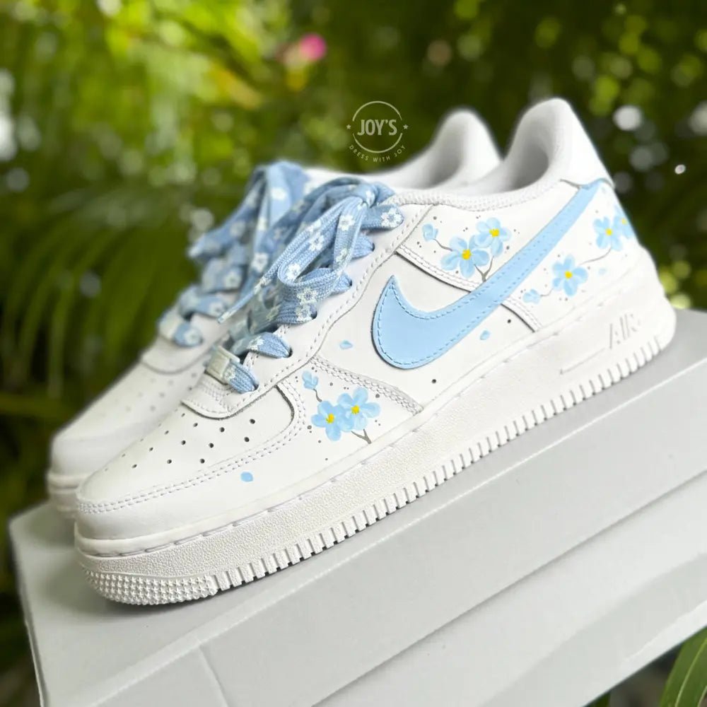 Blue Flowers Custom Air Force 1 - Sneakers JOY'S | Custom Air Force 1 Sneakers