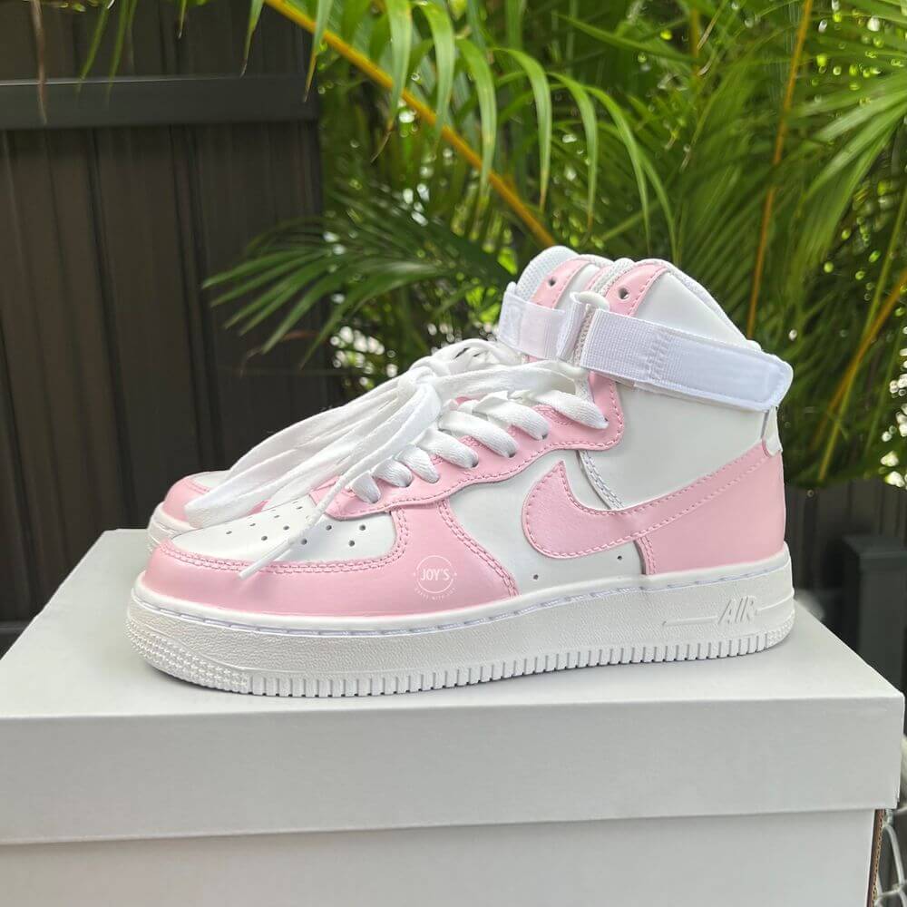 Nike womens air force 1 high pink white Clearance