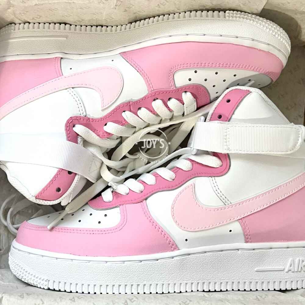 Cotton Candy Pink Custom Air Force 1 Low/Mid/High Sneakers - Sneakers Joy's