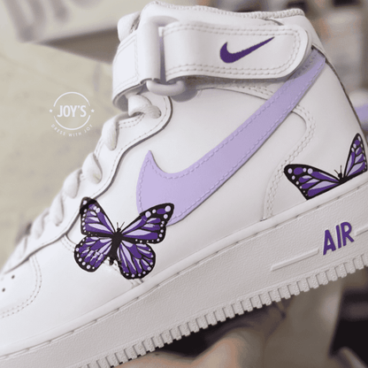 Lilac and Gray Custom Air Force 1 Low/mid/high Sneakers 