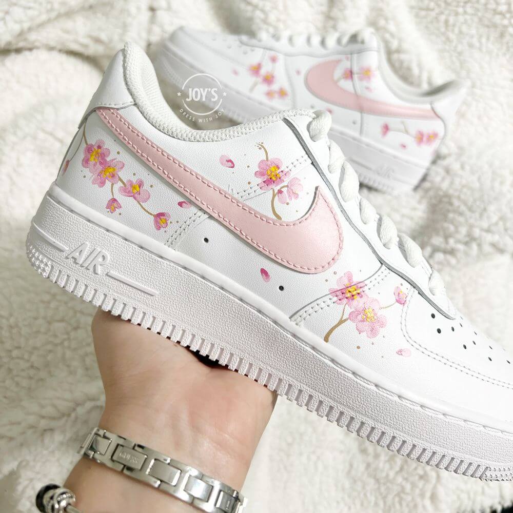 Final Sale-Pink Flowers Custom Air Force 1 Sneakers - Sneakers JOY'S | Custom Air Force 1 Sneakers