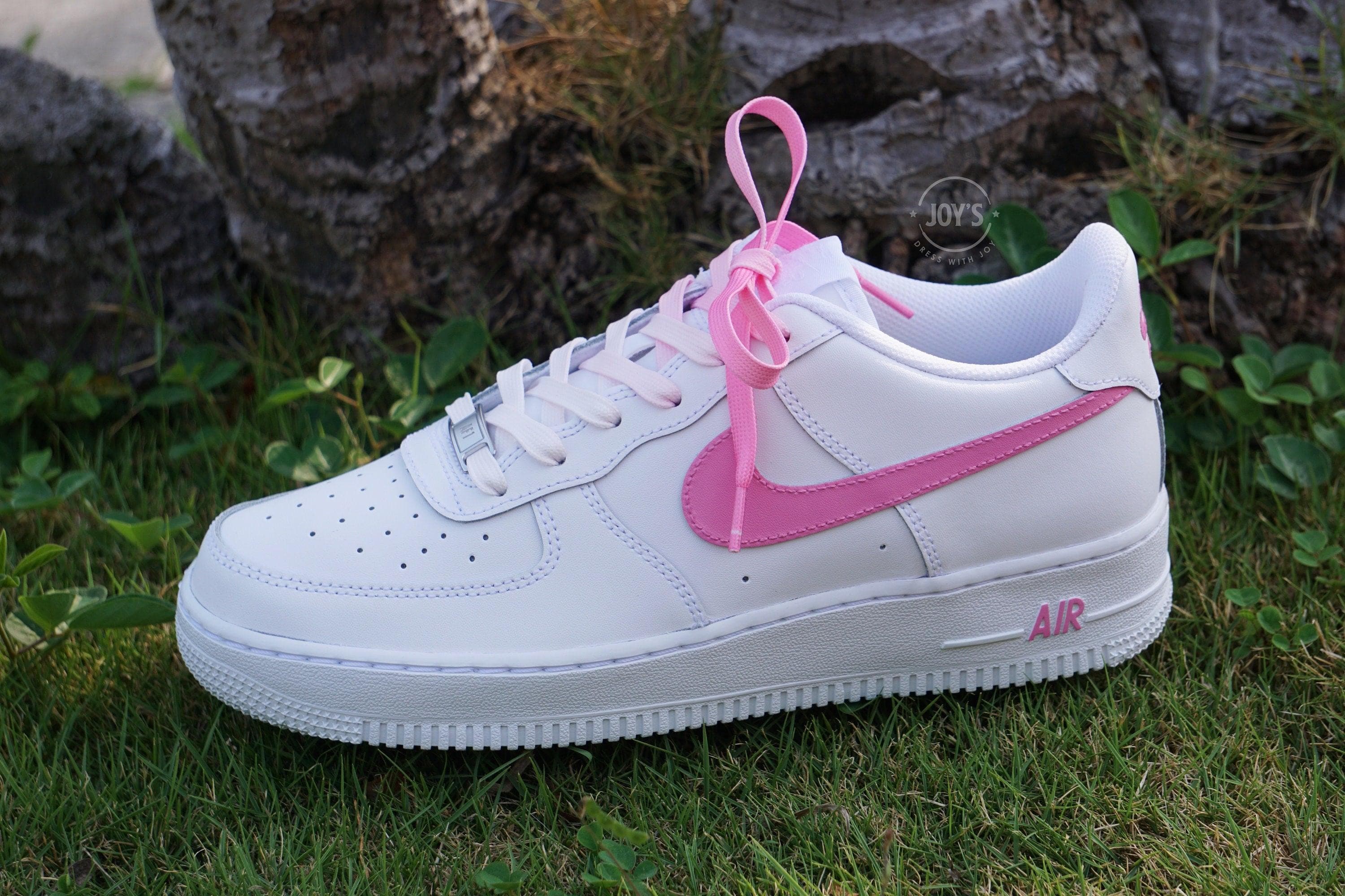 Hot Pink Custom Air Force 1 Sneakers - Sneakers Joy's